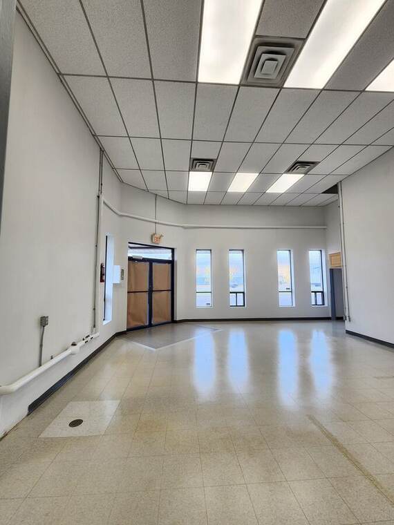 Finished corporate lobby floor after a PJS strip and wax