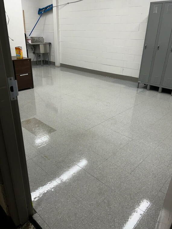 Staff locker room after cleaning by Premium Janitorial Services